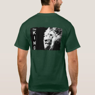 Camiseta Plantilla moderna de león de Pop Art verde bosque 