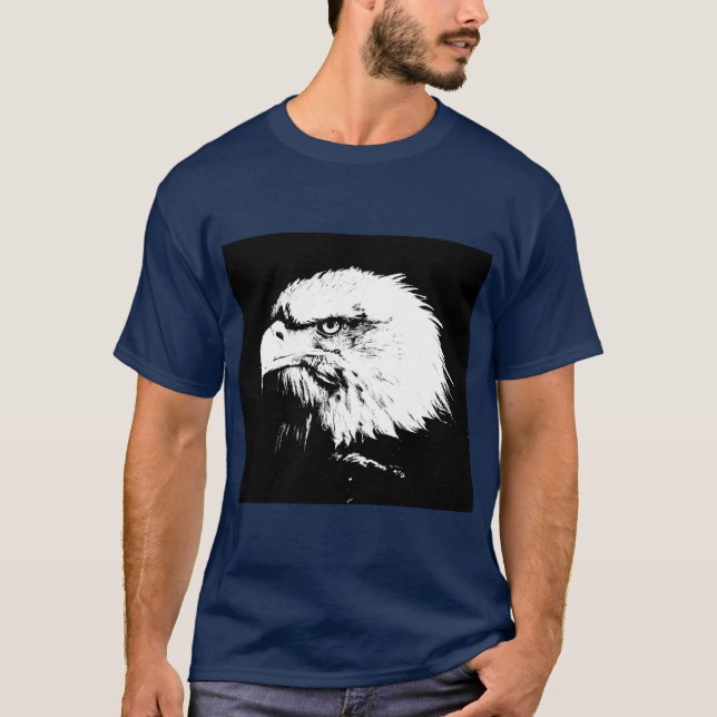 Camiseta Plantilla moderna de los hombres con águila animal (Anverso)