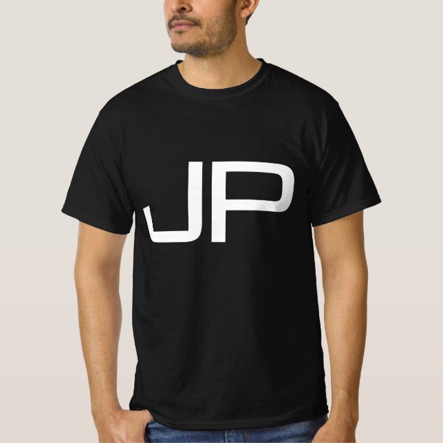 Camiseta Plantilla negra Sus Monogramas Mentes Iniciales Mo (Anverso)