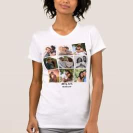 Camiseta Plantilla personalizada de 9 Collages de fotos par