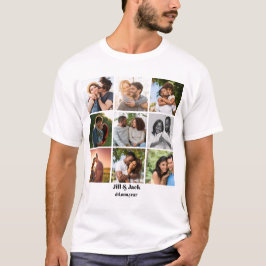 Camiseta Plantilla personalizada de 9 Collages de fotos par