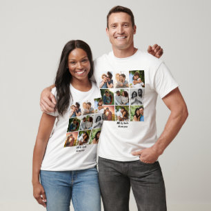 Camiseta Plantilla personalizada de 9 Collages de fotos par