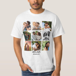 Camiseta Plantilla personalizada de 9 Collages de fotos par