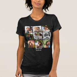 Camiseta Plantilla personalizada de 9 Collages de fotos par