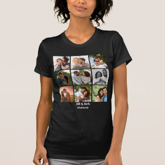 Camiseta Plantilla personalizada de 9 Collages de fotos par