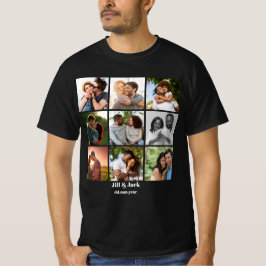 Camiseta Plantilla personalizada de 9 Collages de fotos par