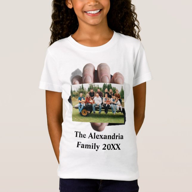 Camiseta Plantilla personalizada de fotografía de familia v (Anverso)