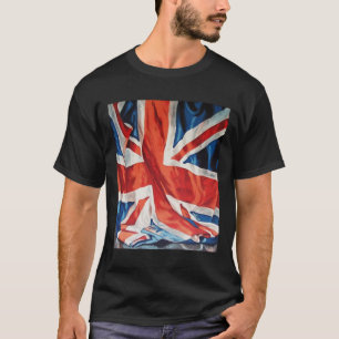Camiseta Plantilla redonda de la bandera británica