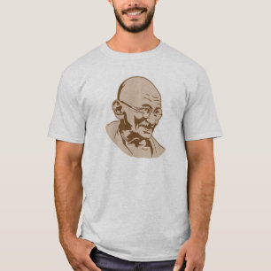 Camiseta plantilla retra del retrato de la India del gandhi