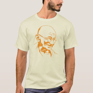 Camiseta plantilla retra del retrato de la India del gandhi