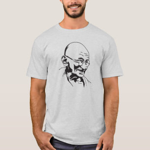 Camiseta plantilla retra del retrato de la India del gandhi