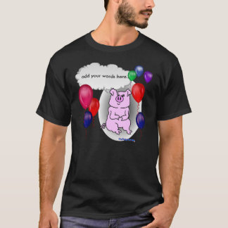 Camiseta Plantilla rosada del cumpleaños del cerdo