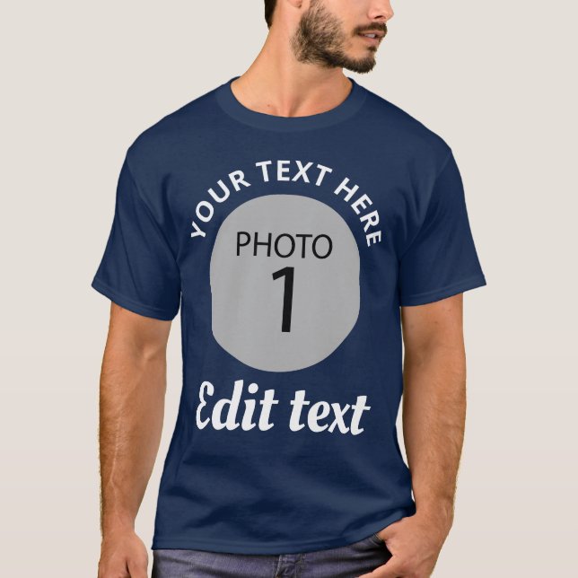 Camiseta Plantilla Su Foto Añadir Su Texto (Anverso)