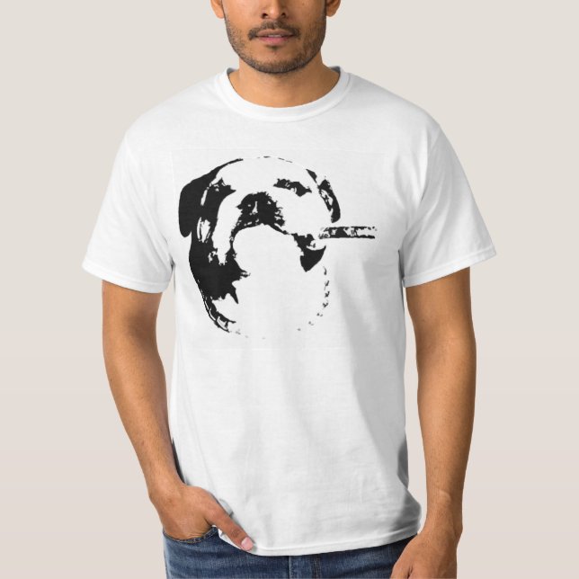 Camiseta Plantilla T del cigarro del bulldog (Anverso)