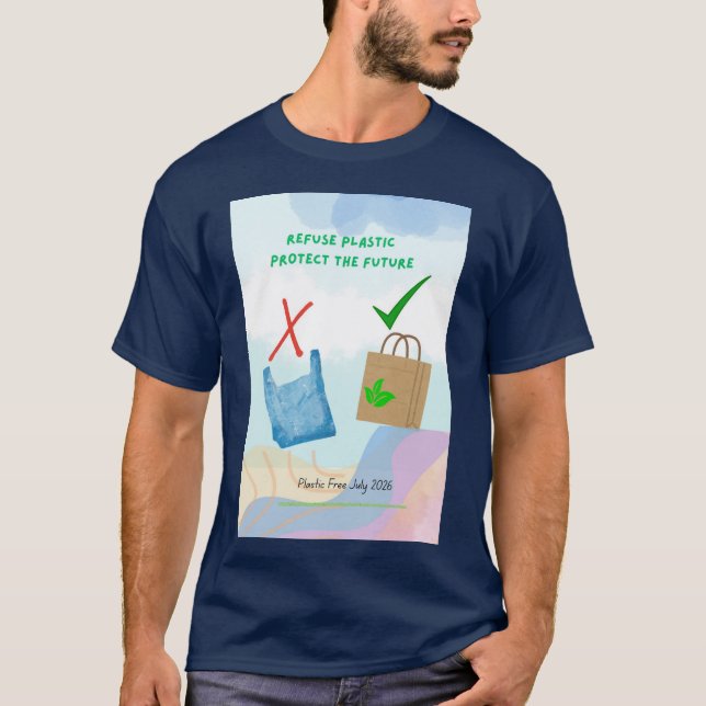 Camiseta Plastic Free July 2026 (Anverso)