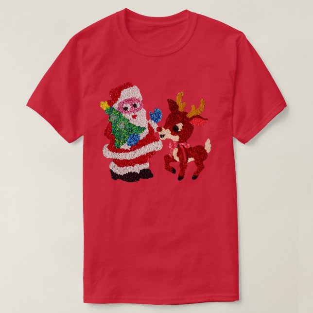 Camiseta Plástico derretido de Vintage de Santa Rudolph (Diseño del anverso)