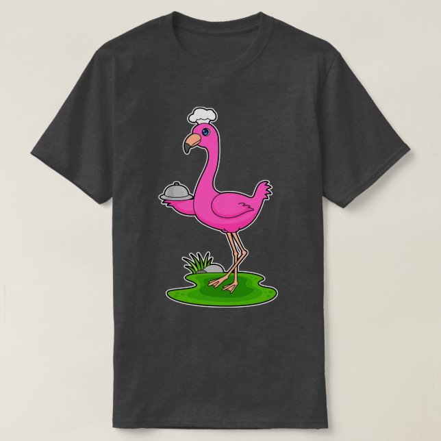 Camiseta Plata de Cocina Flamingo (Diseño del anverso)