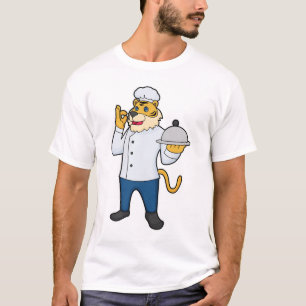 Camiseta Plata de gorra del chef del Cocinero del Tigre