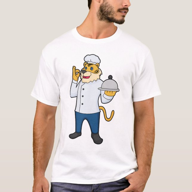 Camiseta Plata de gorra del chef del Cocinero del Tigre (Anverso)