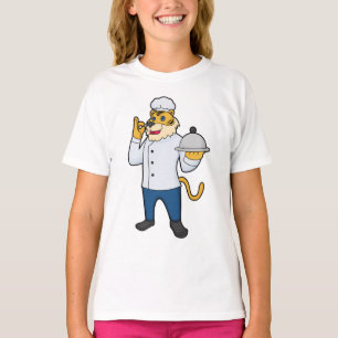 Camiseta Plata de gorra del chef del Cocinero del Tigre