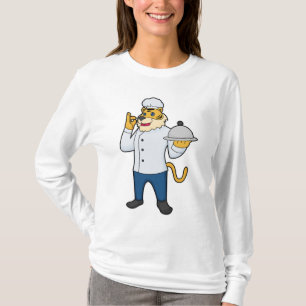 Camiseta Plata de gorra del chef del Cocinero del Tigre