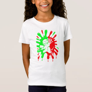 Camiseta Plata de Paintball verde y rojo y mascota