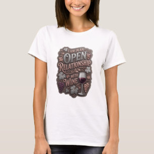 Camiseta Plata ESTOY EN UNA RELACIÓN ABIERTA CON EL VINO v2