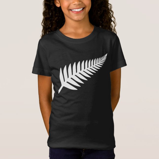 Camiseta Plata Fern de Nueva Zelanda (Anverso)