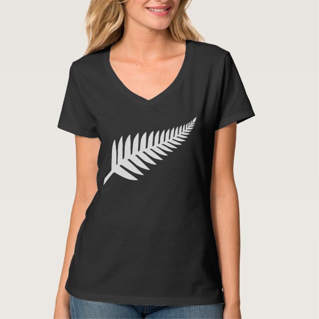 Camiseta Plata Fern de Nueva Zelanda (Anverso)