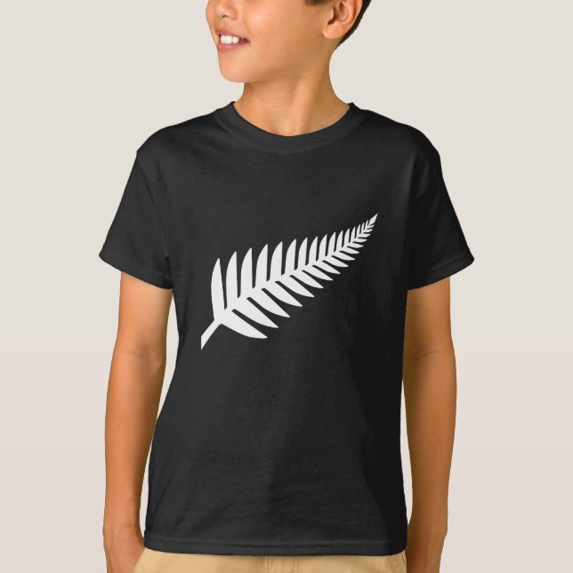 Camiseta Plata Fern de Nueva Zelanda (Anverso)