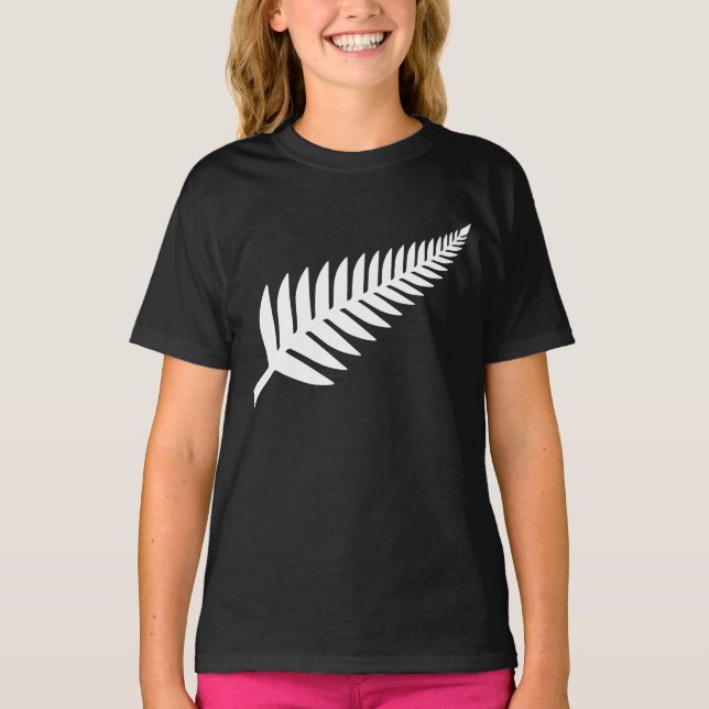 Camiseta Plata Fern de Nueva Zelanda (Anverso)
