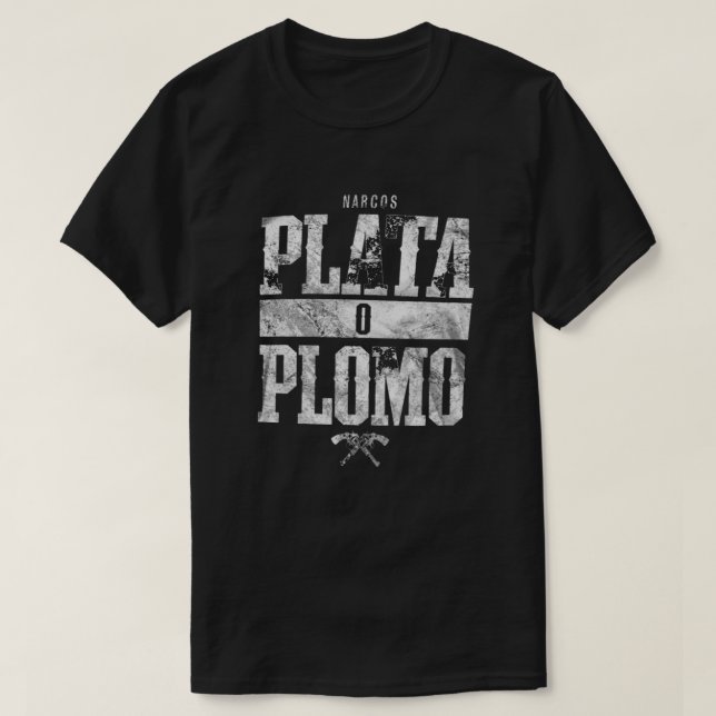 Camiseta PLATA O PLOMO MERCH Essential T-Shirt1.png (Diseño del anverso)
