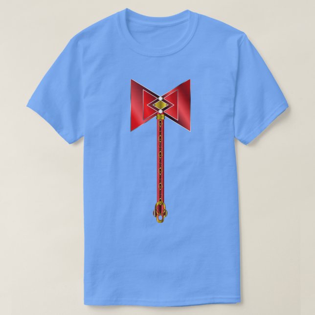 Camiseta Plata roja y Chango dorado doble cabezal Ax delgad (Diseño del anverso)
