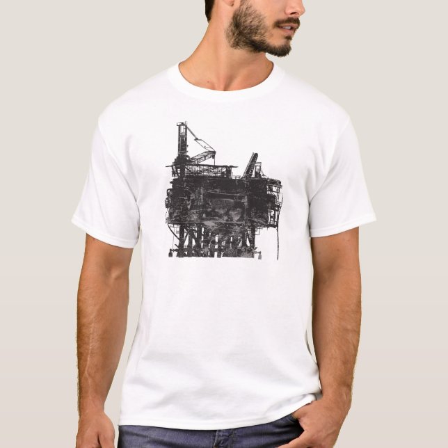 Camiseta Plataforma petrolera del vintage (Anverso)