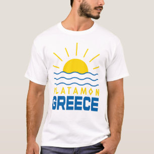 Camiseta Platamon Grecia Sunshine and Sea Men's White