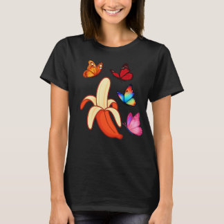 Camiseta Plátano artístico con mariposas