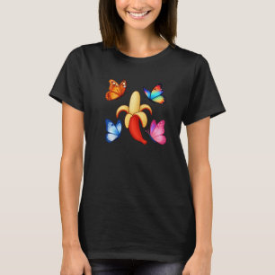 Camiseta Plátano con Mariposas Coloridas