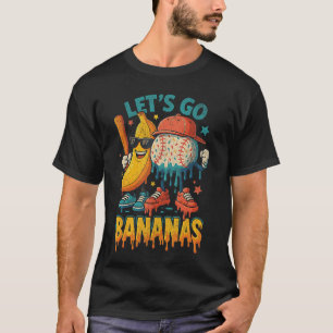 Camiseta Plátano de béisbol divertido arte de goteo deporti