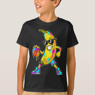 Camiseta Plátano divertido baloncesto goteo niños jóvenes c