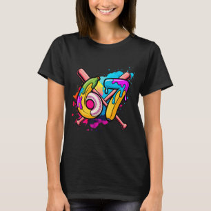 Camiseta Plátano Divertido Béisbol 67 Helado Goteo Meme