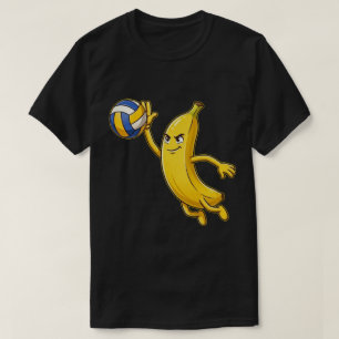 Camiseta Plátano Divertido Jugando Voleibol Gráfico Lindo D