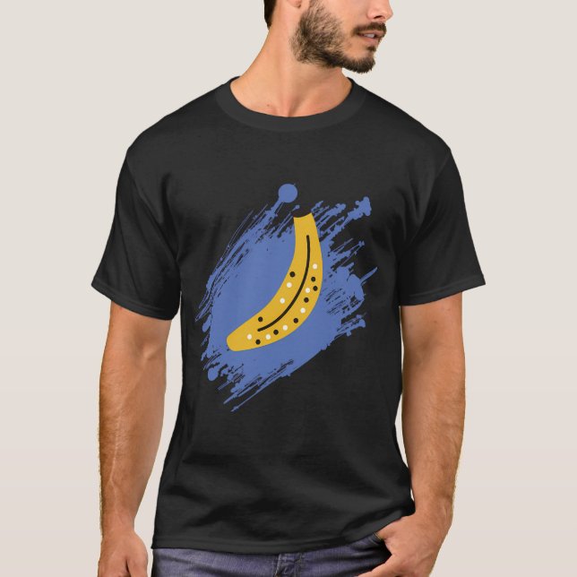 Camiseta Plátano (fondo azul), Patrón, Múltiples plátanos (Anverso)