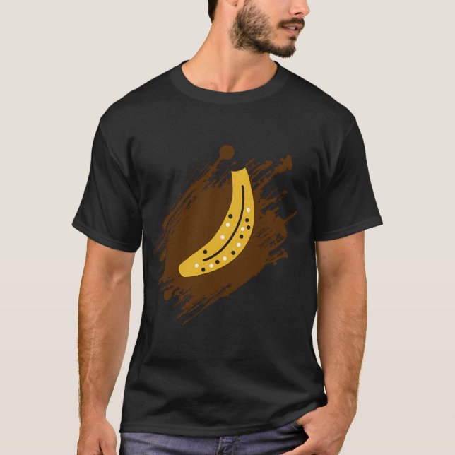 Camiseta Plátano (Fondo Marrón), Patrón, Múltiples Plátanos (Anverso)