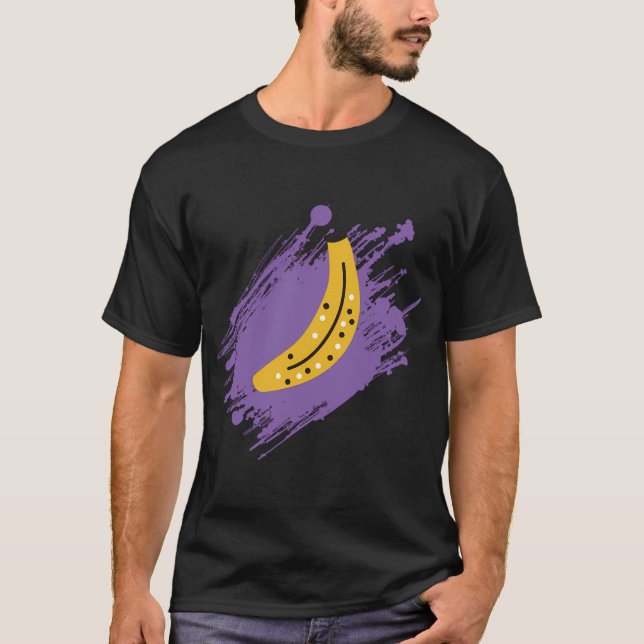 Camiseta Plátano (Fondo Morado), Patrón, Múltiples Plátanos (Anverso)