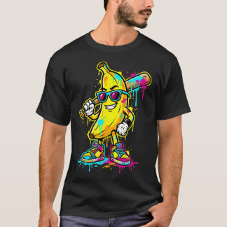 Camiseta Plátano Funny Baseball Drip Helado Jóvenes Chicos