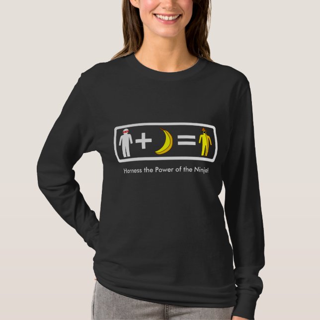 Camiseta Plátano Ninja en T oscuro (Anverso)