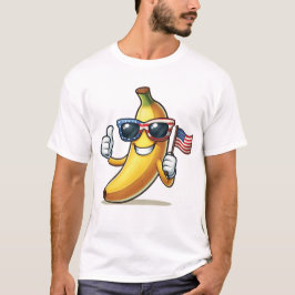 Camiseta Plátano Patriótico 4 De Julio Bandera Americana US