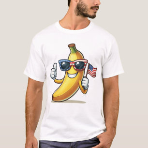 Camiseta Plátano Patriótico 4 De Julio Bandera Americana US