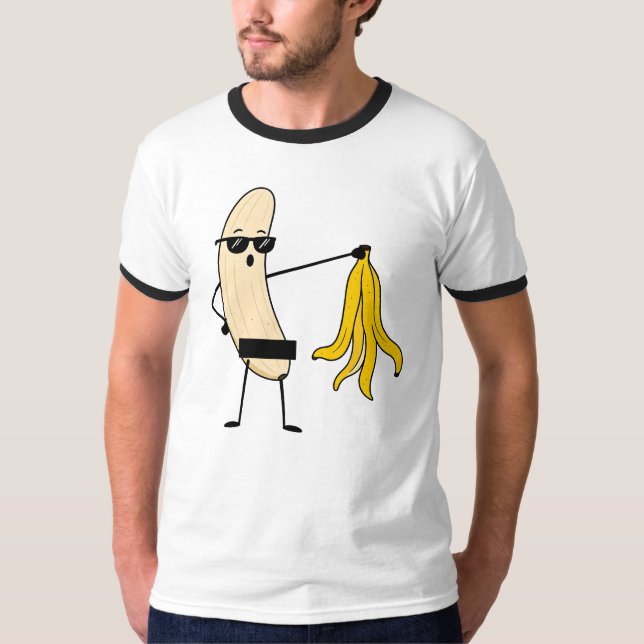 Camiseta Plátano Pelado – Divertido Striptease de Plátano (Anverso)