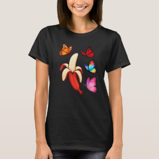Camiseta Plátano Rojo y Mariposas